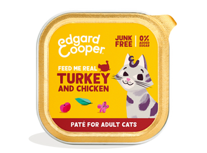Edgard & Cooper kalkoen en kip paté kat natvoer kuipjes 16 x 85gr
