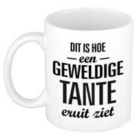 Geweldige tante - cadeau koffiemok - theebeker - wit - 300 ml
