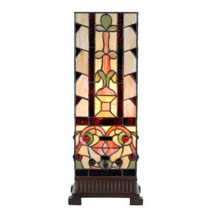 LumiLamp Tiffany Tafellamp 18x18x45 cm Beige Glas Tiffany Bureaulamp Beige Tiffany Bureaulamp