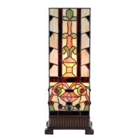 LumiLamp Tiffany Tafellamp 18x18x45 cm Beige Glas Tiffany Bureaulamp Beige Tiffany Bureaulamp - thumbnail