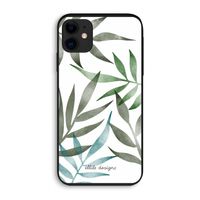 Tropical watercolor leaves: iPhone 11 Biologisch afbreekbaar hoesje