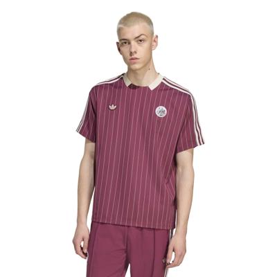 adidas Ajax Terrace Icons T-Shirt Bordeauxrood Beige Blauw
