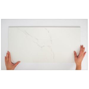 Cifre Ceramica Statuario wand- en vloertegel - 30x60cm - 9mm - Rechthoek - gerectificeerd - Marmerlook - Wit/zwart mat SW07310846