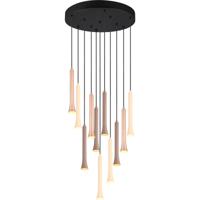 LED Hanglamp - Trion Ato - 11x 3W - Aanpasbare Kleur - Dimbaar - IP20 - Rond - Mat Zwart - Metaal