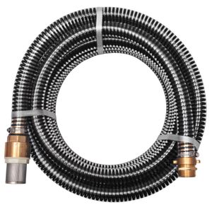 VidaXL Zuigslang met messing koppelingen 7 m 25 mm zwart