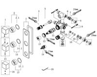 Wiesbaden Rombo inbouw 3-wegs douchethermostaat chroom