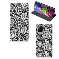 Samsung Galaxy M51 Smart Cover Black Flowers - thumbnail