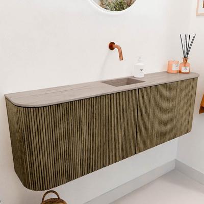 Toiletmeubel Mondiaz Joya Dlux | 123.2 cm | Meubelkleur Dusk | Faye wastafel Saba Wasbak Midden | Zonder kraangat(en)