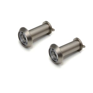 2x stuks deurspion / kijkgat / deurspionnen zilverkleurig RVS met afsluitklepje 1,6 cm