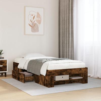 Bedframe zonder matras hout gerookt eikenkleurig 90x190 cm