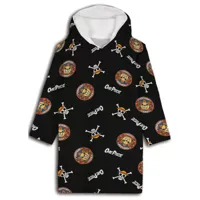 One Piece Hoodie Fleece deken Zwart, 7 - 14 jaar
