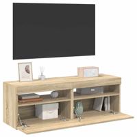 Tv-meubelen 2 st LED-verlichting 60x35x40 cm sonoma eikenkleur