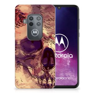 Silicone Back Case Motorola One Zoom Skullhead