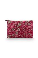 Pip Studio Pip Studio Charly Cosmetic Flat Pouch Medium Quilted Daisy Dreams Red 24x1x15.5cm