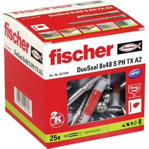 Fischer DuoSeal 8 x 48 S PH TX A2 25 stuk(s) Wiganker 48 mm