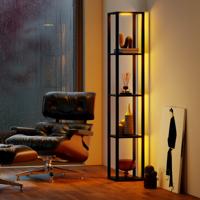 162 cm Vloerlamp met Planken & Dimbare LED-lampen & Voetenschakelaar Hoekrek Lamp