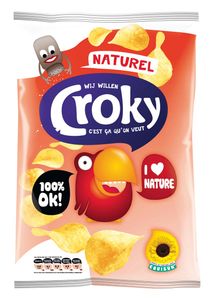 Croky chips naturel, zakje van 100 gram