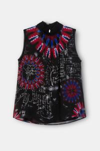 Mouwloze blouse met tie-dye - BLACK - S