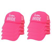 Vrijgezellenfeest baseballcap/petje - 8x - Team Bride - roze - dames - polyester