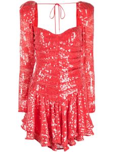 ROTATE BIRGER CHRISTENSEN robe courte brodée de sequins - Rouge