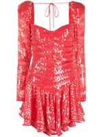 ROTATE BIRGER CHRISTENSEN robe courte brodée de sequins - Rouge - thumbnail