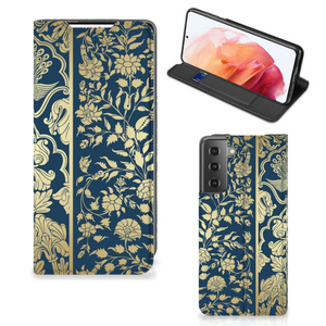 Samsung Galaxy S21 Smart Cover Beige Flowers