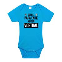 Sssht kijken voetbal - cadeau baby rompertje - blauw - jongens - EK / WK supporter