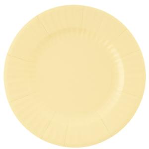 Feestbordjes/BBQ bordjes - 8x - lichtgeel - rond - papier/karton - 27cm