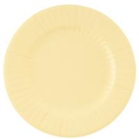 Feestbordjes/BBQ bordjes - 8x - lichtgeel - rond - papier/karton - 27cm