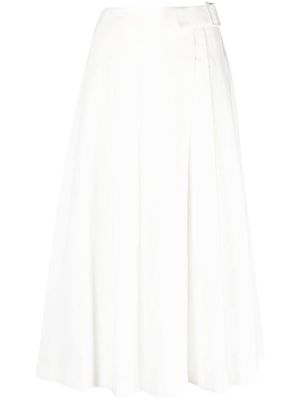 Fabiana Filippi jupe mi-longue à taille ceinturée - Blanc