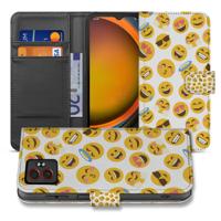 Bookcase Hoesje Samsung Galaxy Xcover 7 Pro Emoji Fiesta Bescherming