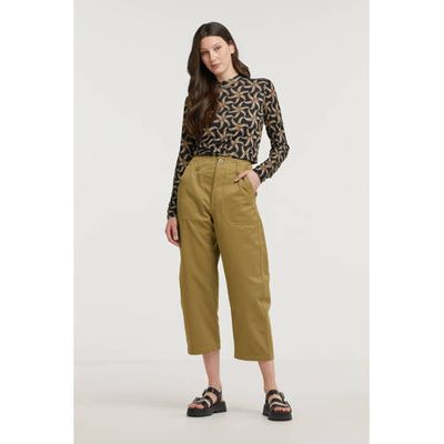 Scotch & Soda longsleeve met all over print en plooien zwart/ beige Scotch & Soda longsleeve met all over print en plooien zwart/ beige