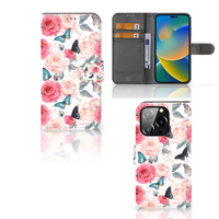 iPhone 14 Pro Hoesje Butterfly Roses - thumbnail