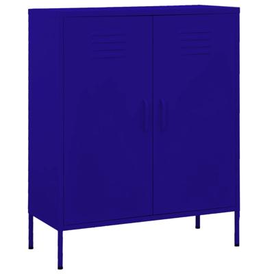 Opbergkast 80x35x101,5 cm staal marineblauw