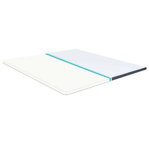 The Living Store Topmatras Boxspring - 200 x 180 x 5 cm - Traagschuim - Wit/Donkergrijs