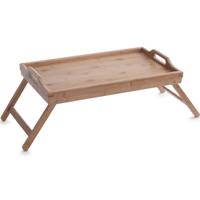 Zeller Dienblad/serveerblad - met inklapbare poten - bamboe hout - 50 x 30 cm