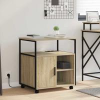 Kantoor kast met wiel Sonoma eiken 60 x 46 x 67 cm Bewerkt hout