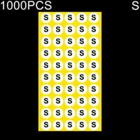 1000 stuks ronde vorm grootte Sticker kleren groottelabel maat: S