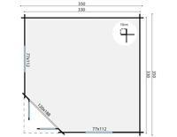 Blokhut - Tuinhuis Nilsson | 44 mm | vuren grijs geïmpregneerd