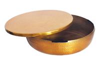 Schaal ORIENT met deksel 40cm aluminum goud - 44473