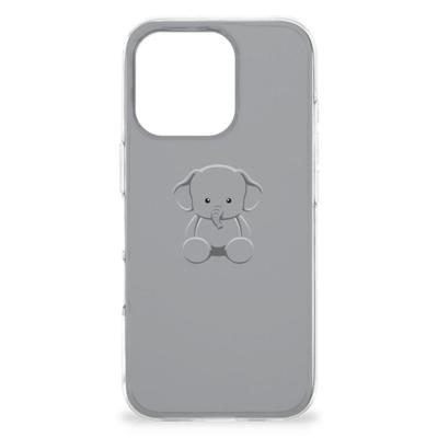iPhone 16 Pro Max Telefoonhoesje met Naam Grijs Baby Olifant
