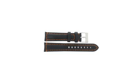 Horlogeband Universeel 393.01.12 Leder Zwart 24mm