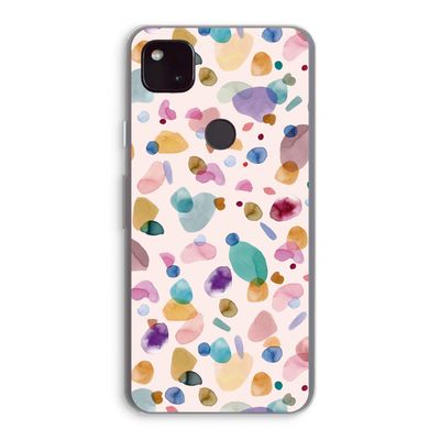 Terrazzo Memphis Pink: Google Pixel 4a 5G Transparant Hoesje