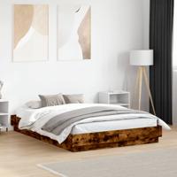 Bedframe met LED-verlichting gerookt eikenkleurig 120x190 cm