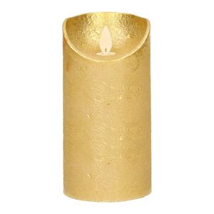1x Gouden LED kaarsen / stompkaarsen met bewegende vlam 15 cm
