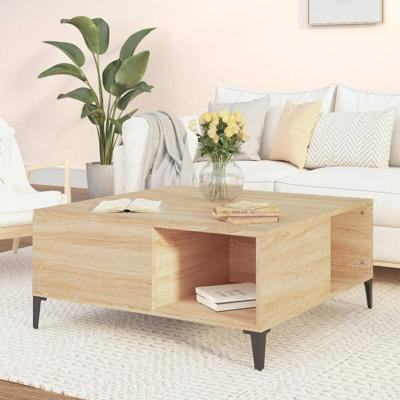 Salontafel 80x80x36,5 cm bewerkt hout sonoma eikenkleurig