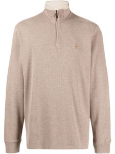 Polo Ralph Lauren pull en coton à motif Polo Pony - Marron