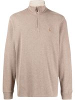 Polo Ralph Lauren pull en coton à motif Polo Pony - Marron