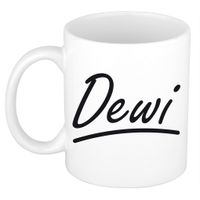 Naam cadeau mok / beker Dewi met sierlijke letters 300 ml