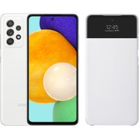 Samsung Galaxy A52 128GB Wit 5G + Samsung Smart S View Wallet Cover Wit - thumbnail
